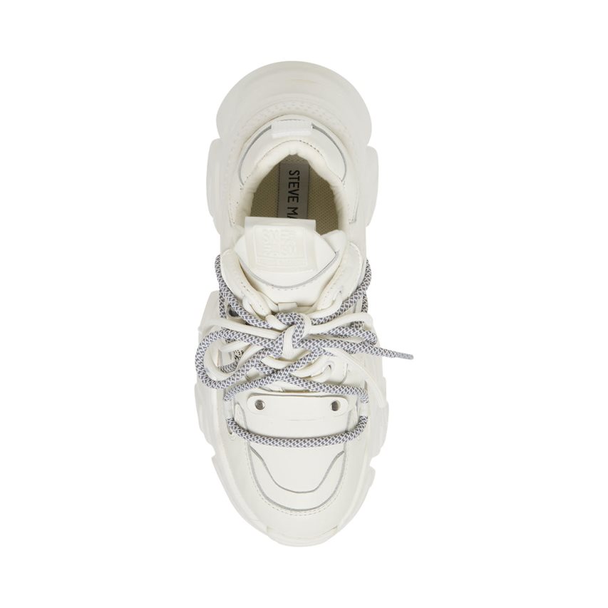 Zapatillas Steve Madden Troy Cuero Mujer Blancas | ES OZ3416